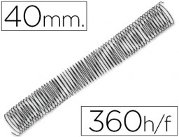 CJ25 espirales Q-Connect metálicos negros 40mm. paso 5:1